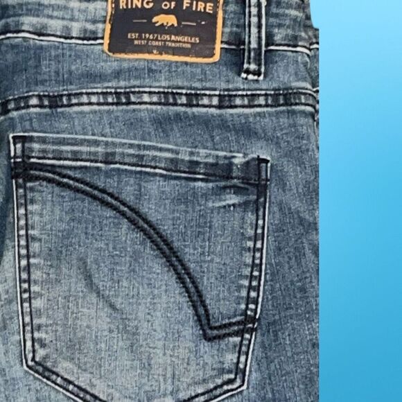 Men’s Ring of Fire Distressed Skinny Jeans Size 34x30 - Picture 3 of 8